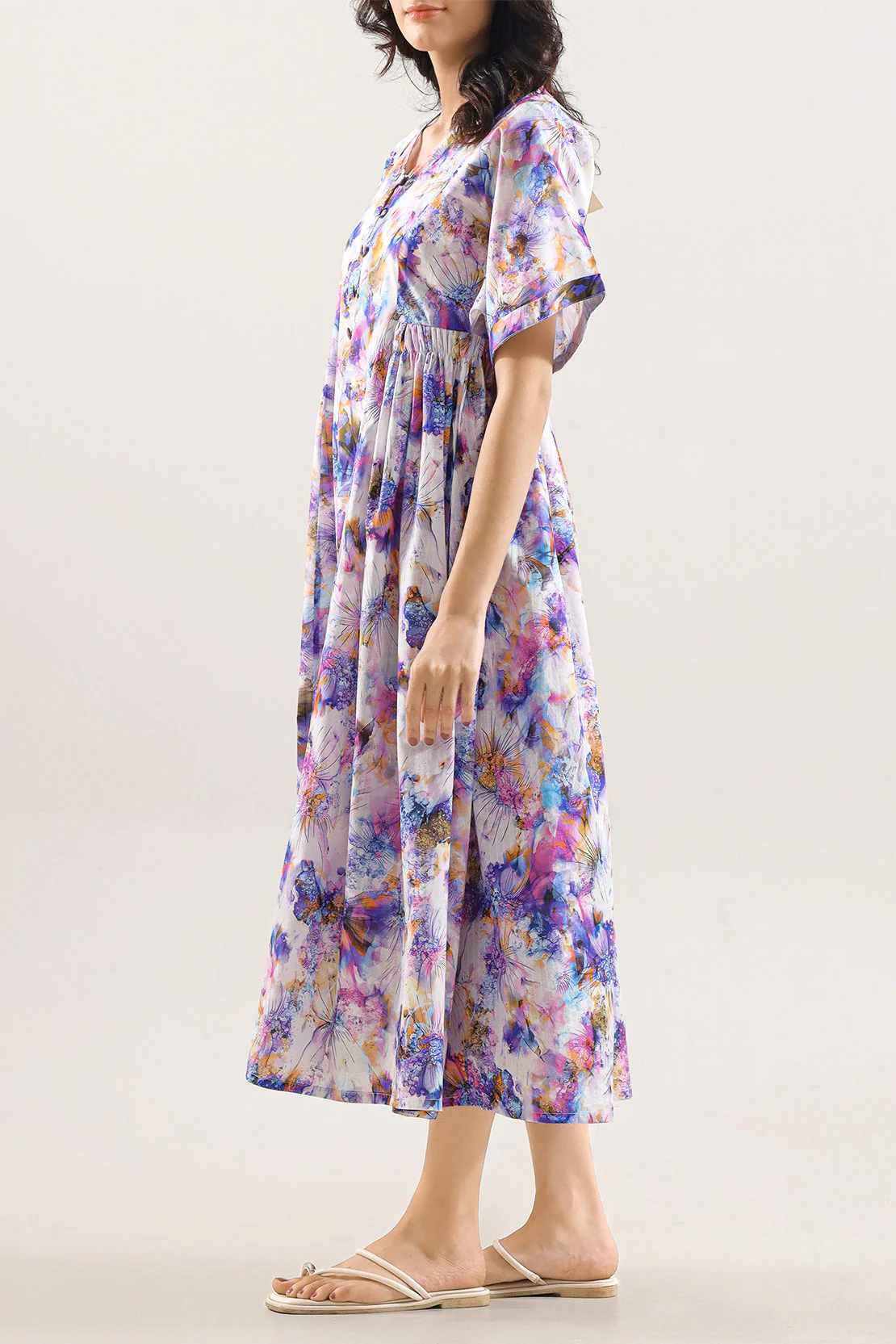 Printed Strip Lawn Stitched Dress - Image 4