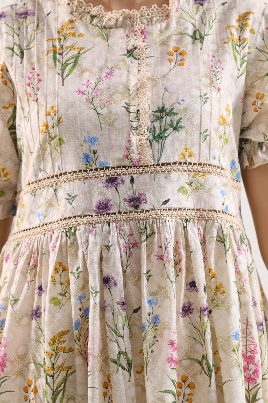 Printed Strip Lawn Stitched Dress - Image 3