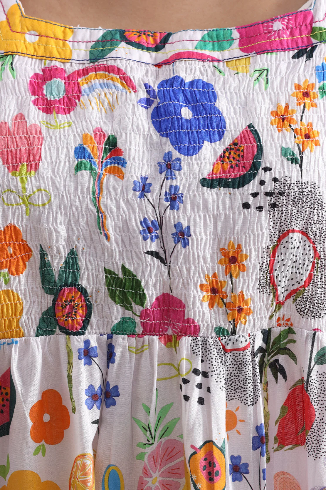 Printed Strip Lawn Stitched Dress - Image 3