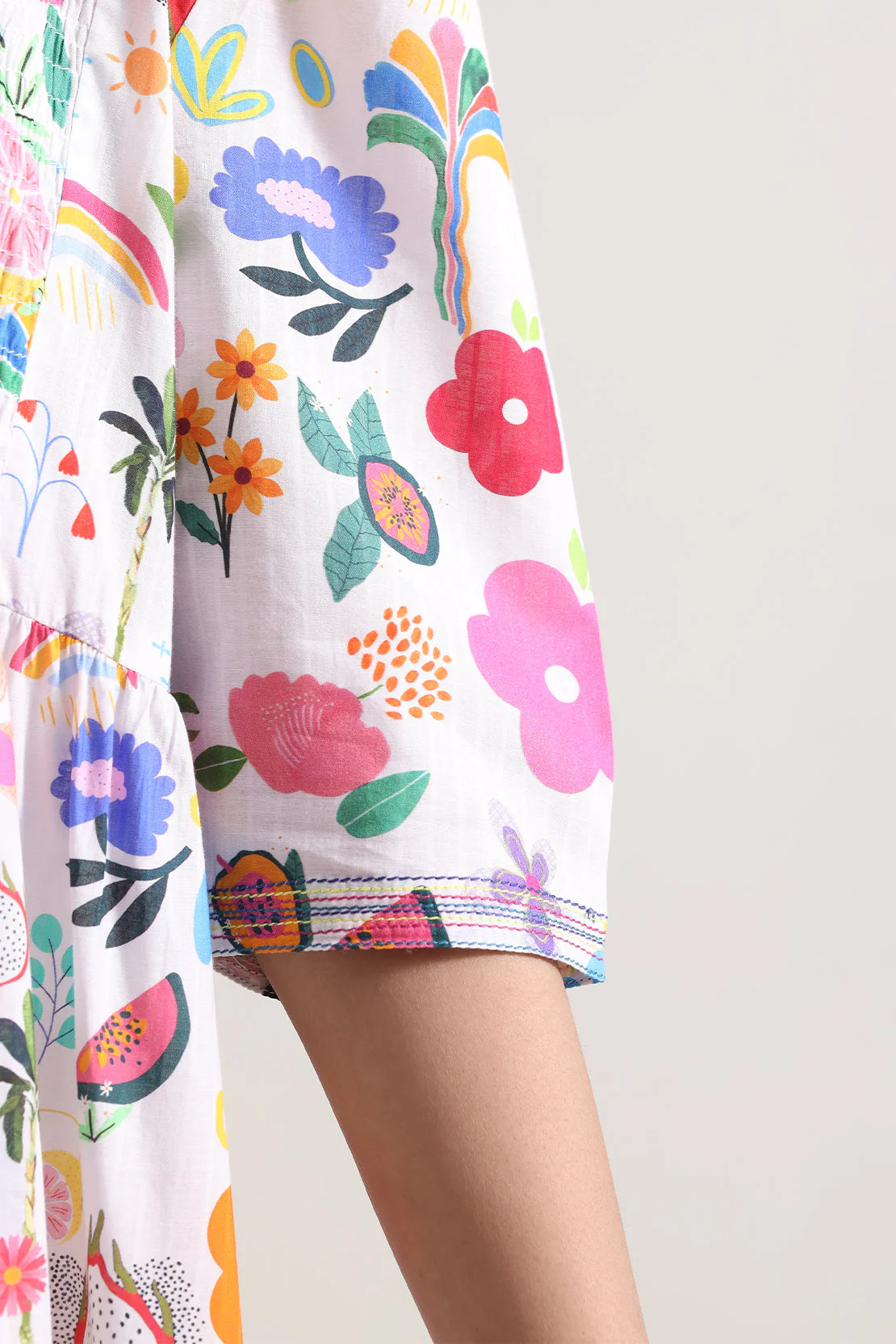 Printed Strip Lawn Stitched Dress - Image 4