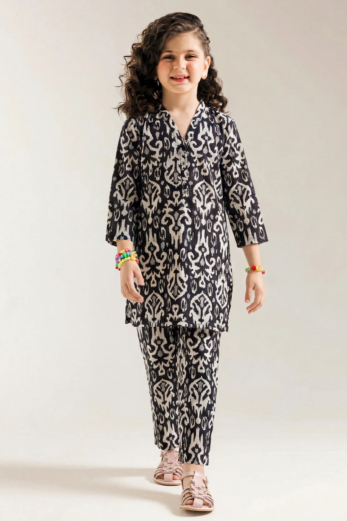 Printed Strip Lawn Stitched Shirt  For Kids