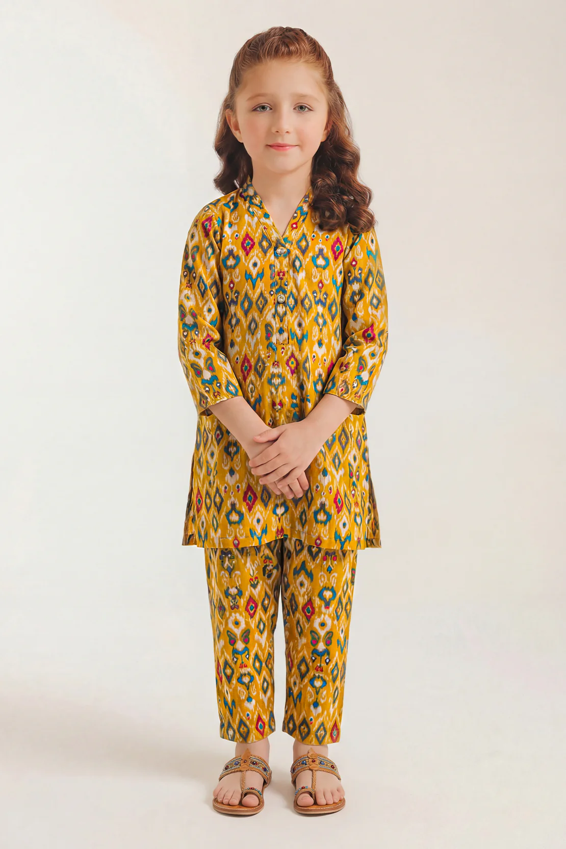 Printed Strip Lawn Stitched Shirt For Kids