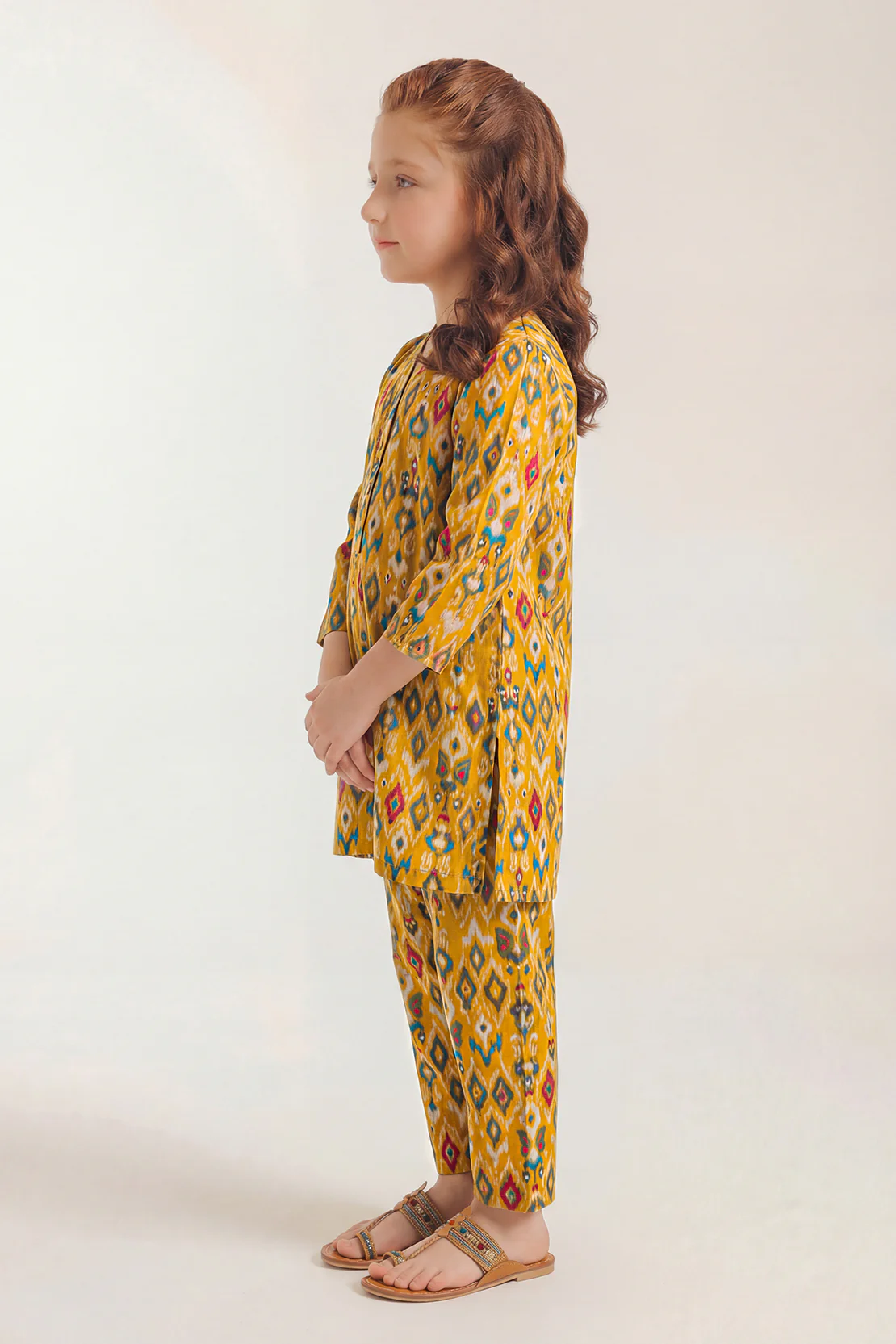Printed Strip Lawn Stitched Shirt For Kids - Image 2