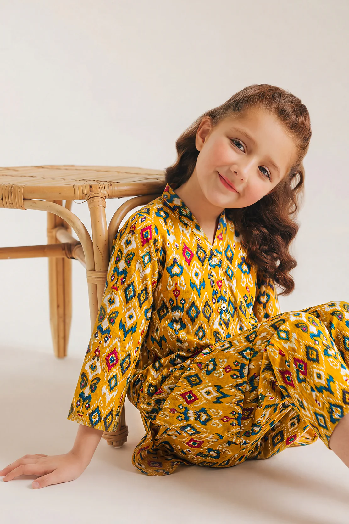 Printed Strip Lawn Stitched Shirt For Kids - Image 3