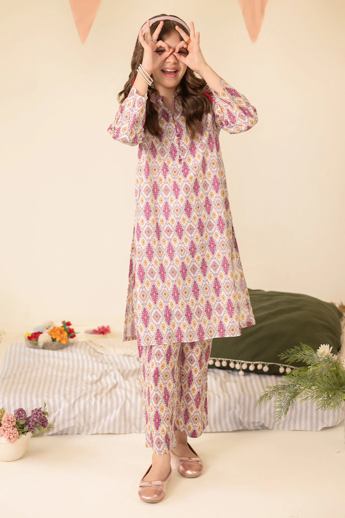 Printed Strip Lawn Stitched Shirt For Kids - Image 4