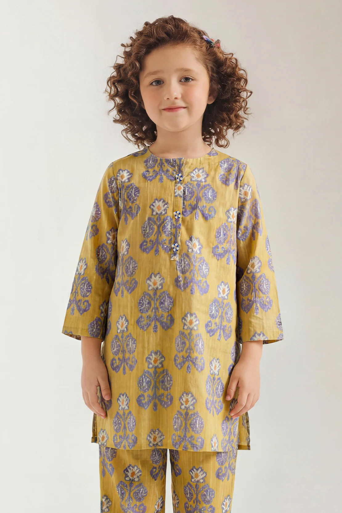 Printed Strip Lawn Stitched Shirt For Kids