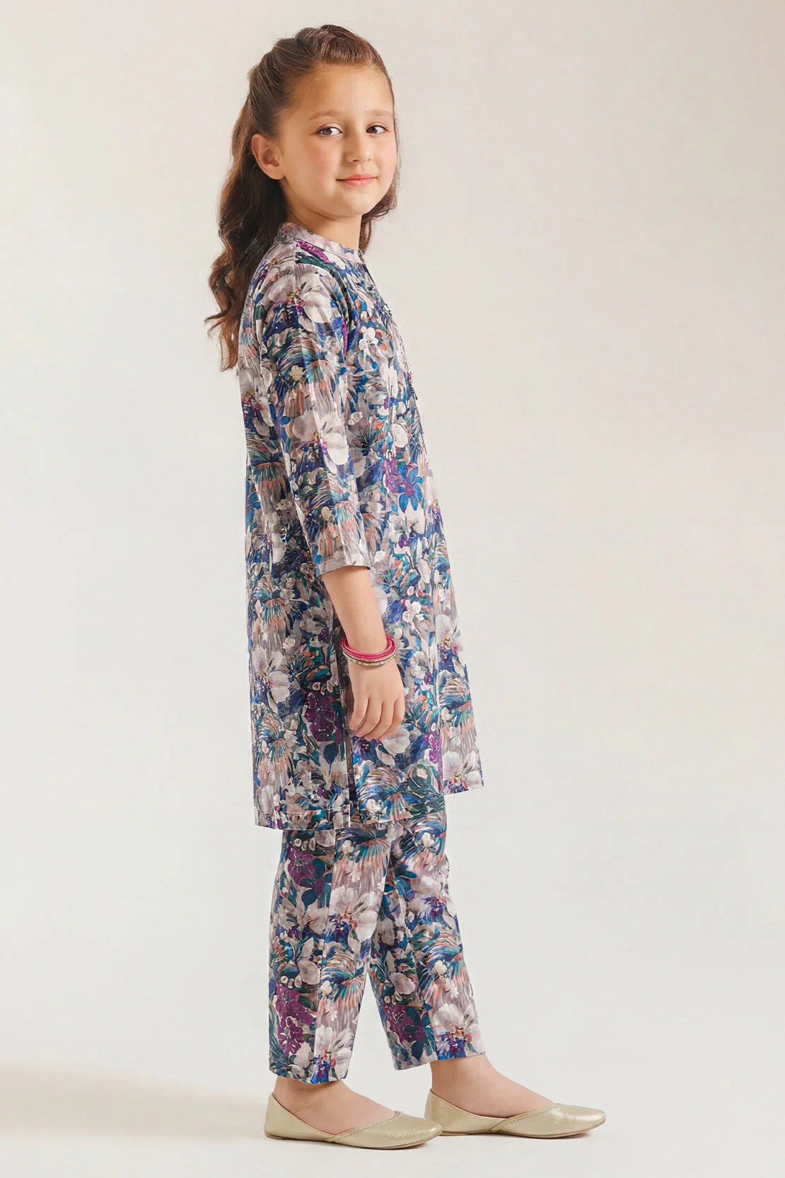 Printed Strip Lawn Stitched Shirt For Kids