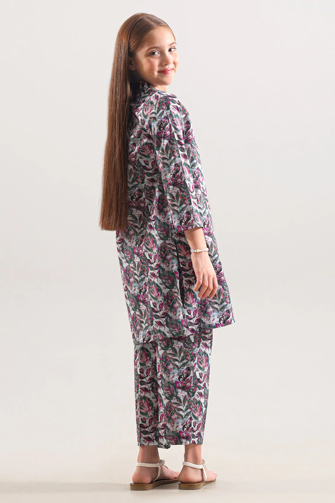 Printed Strip Lawn Stitched Shirt For Kids - Image 4