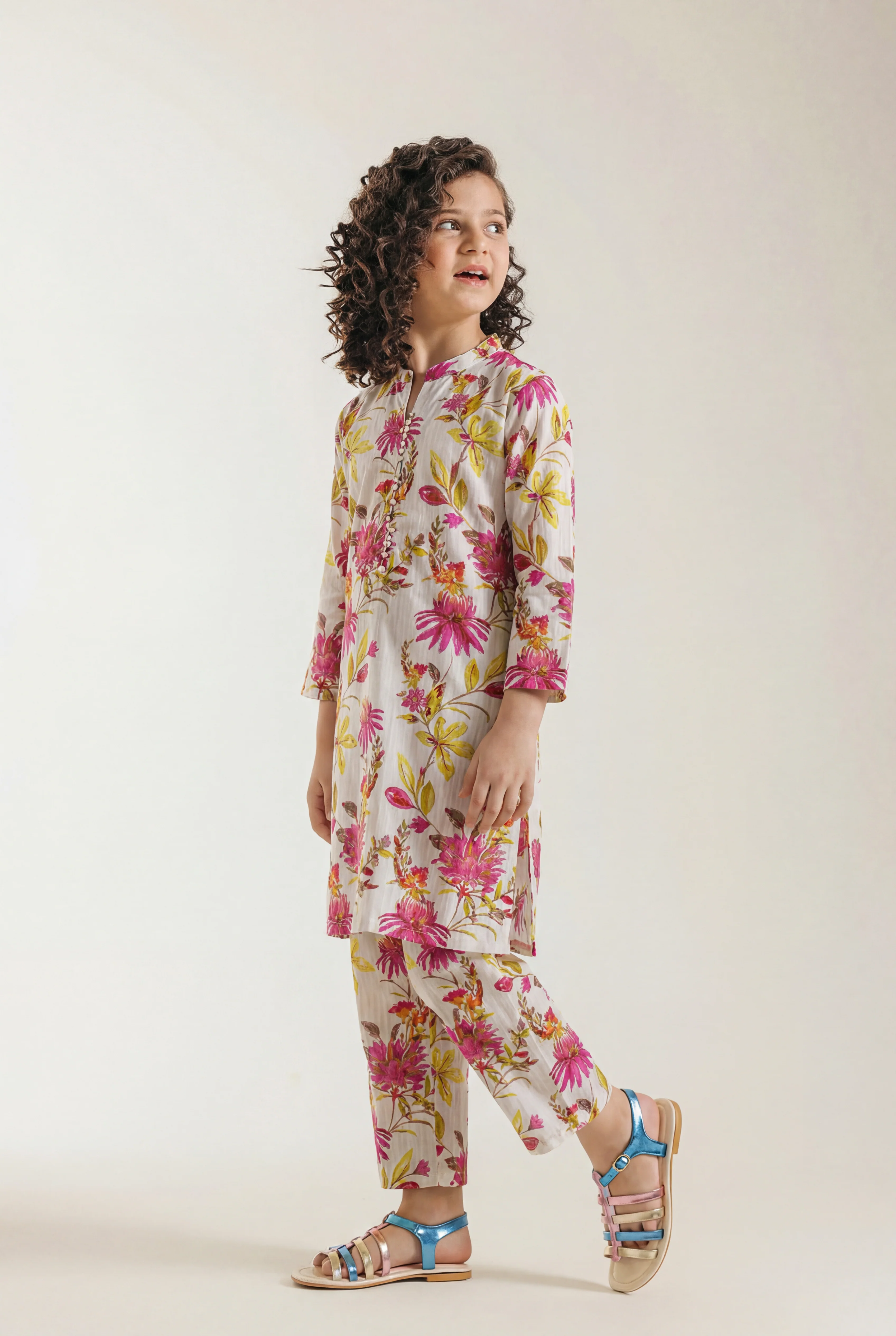 Printed Strip Lawn Stitched Shirt For Kids