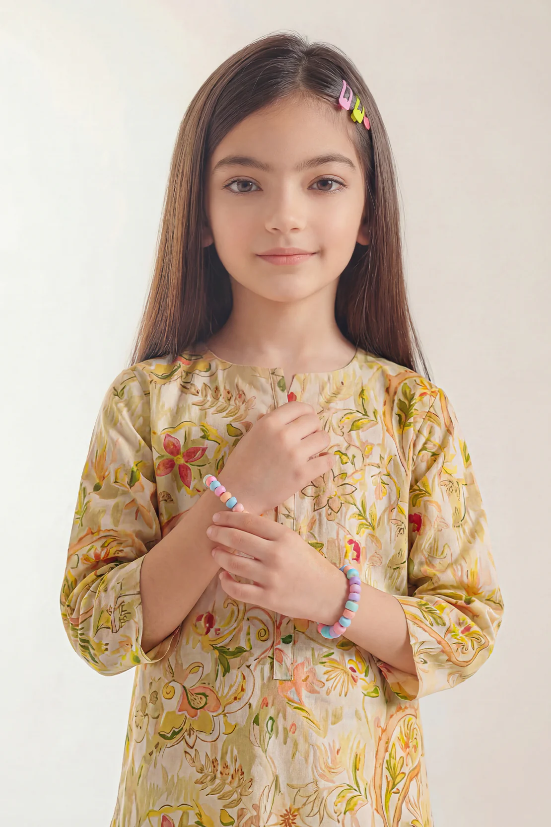 Printed Strip Lawn Stitched Shirt For Kids - Image 3