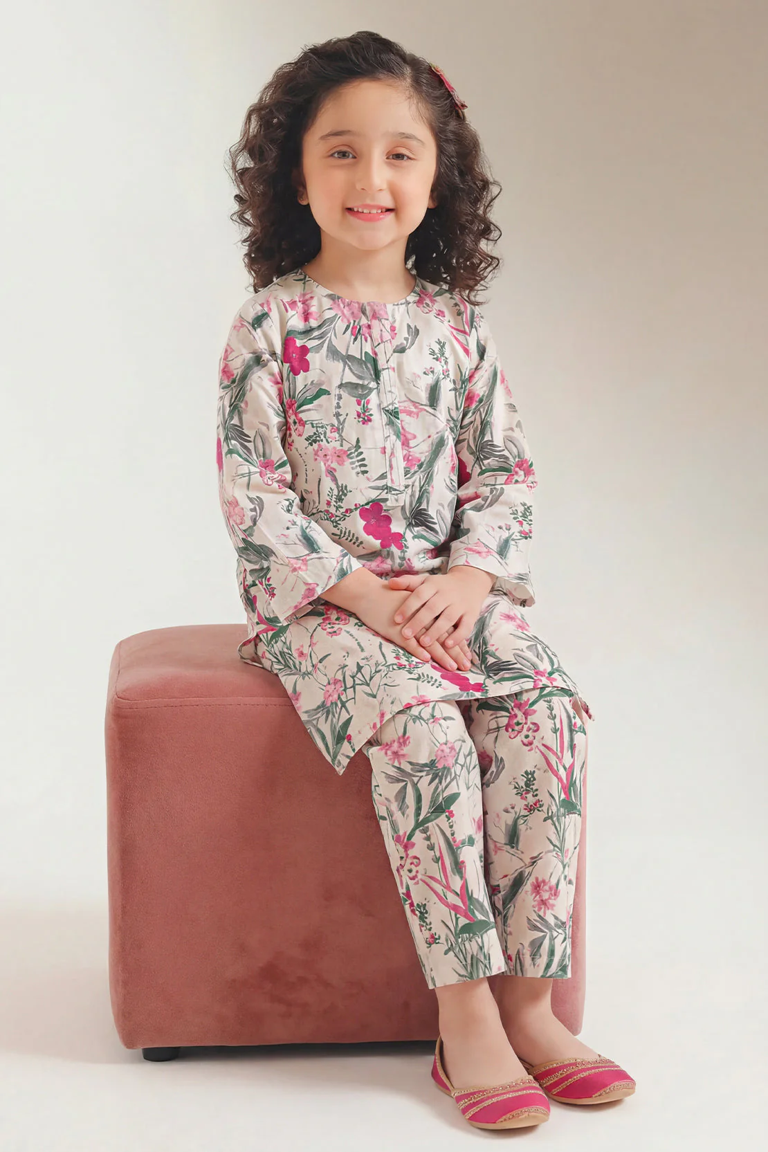 Printed Strip Lawn Stitched Shirt For Kids