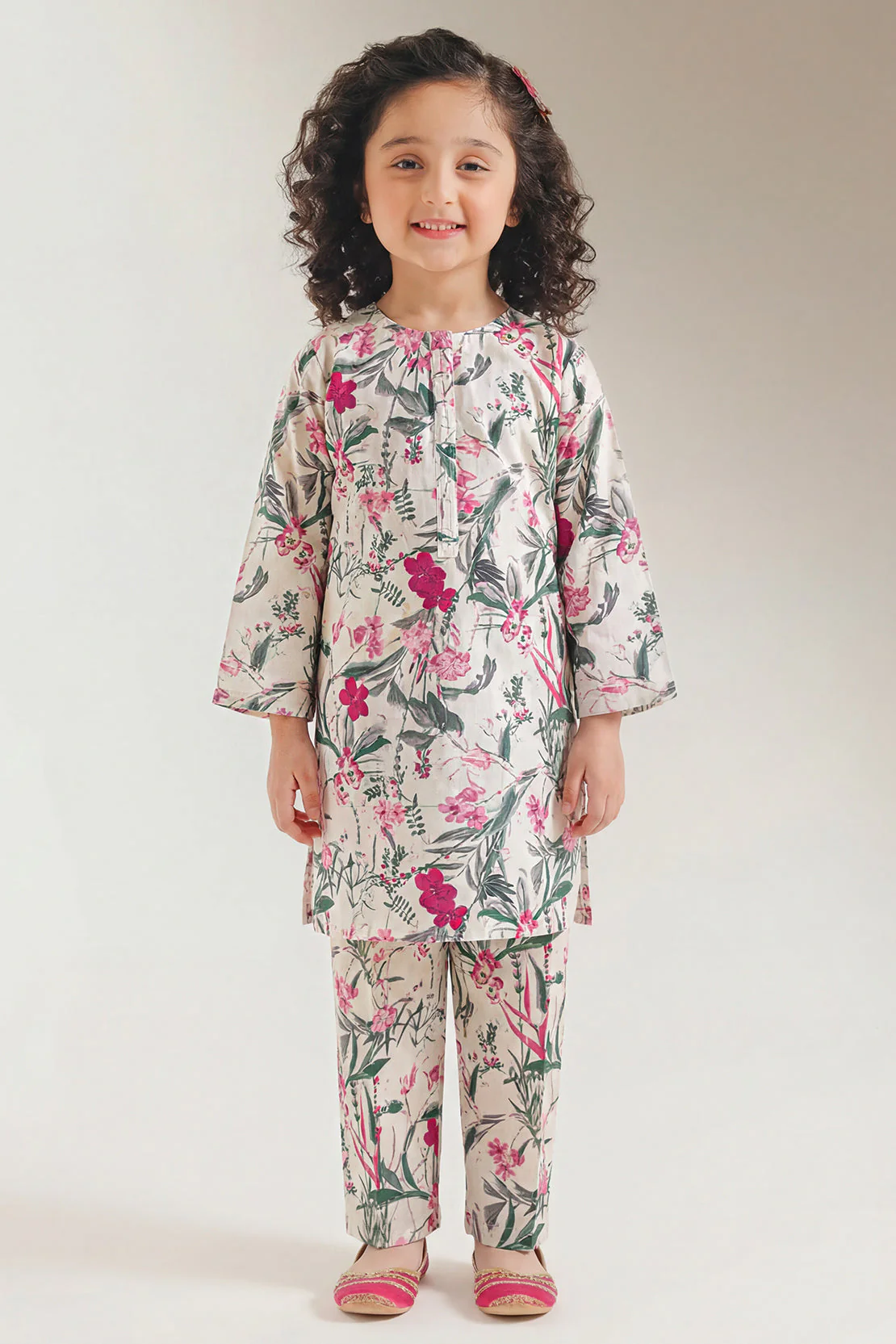 Printed Strip Lawn Stitched Shirt For Kids - Image 2
