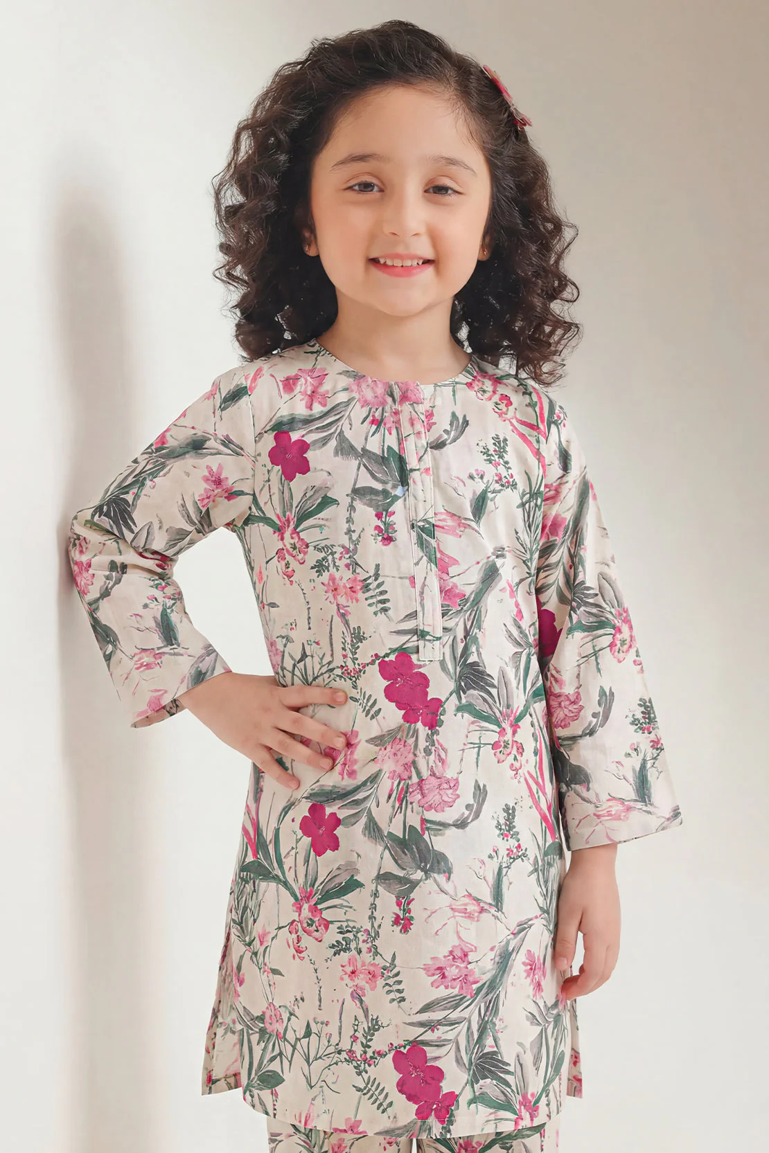 Printed Strip Lawn Stitched Shirt For Kids - Image 4