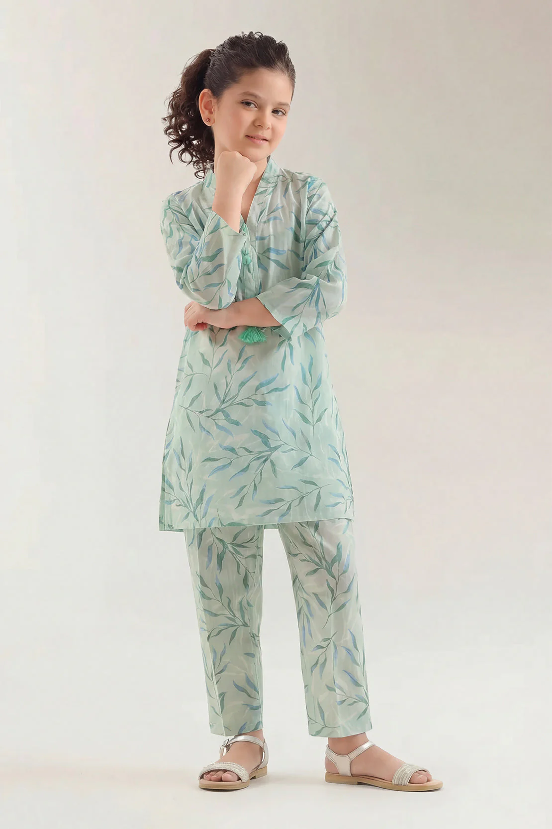 Printed Strip Lawn Stitched Shirt For Kids