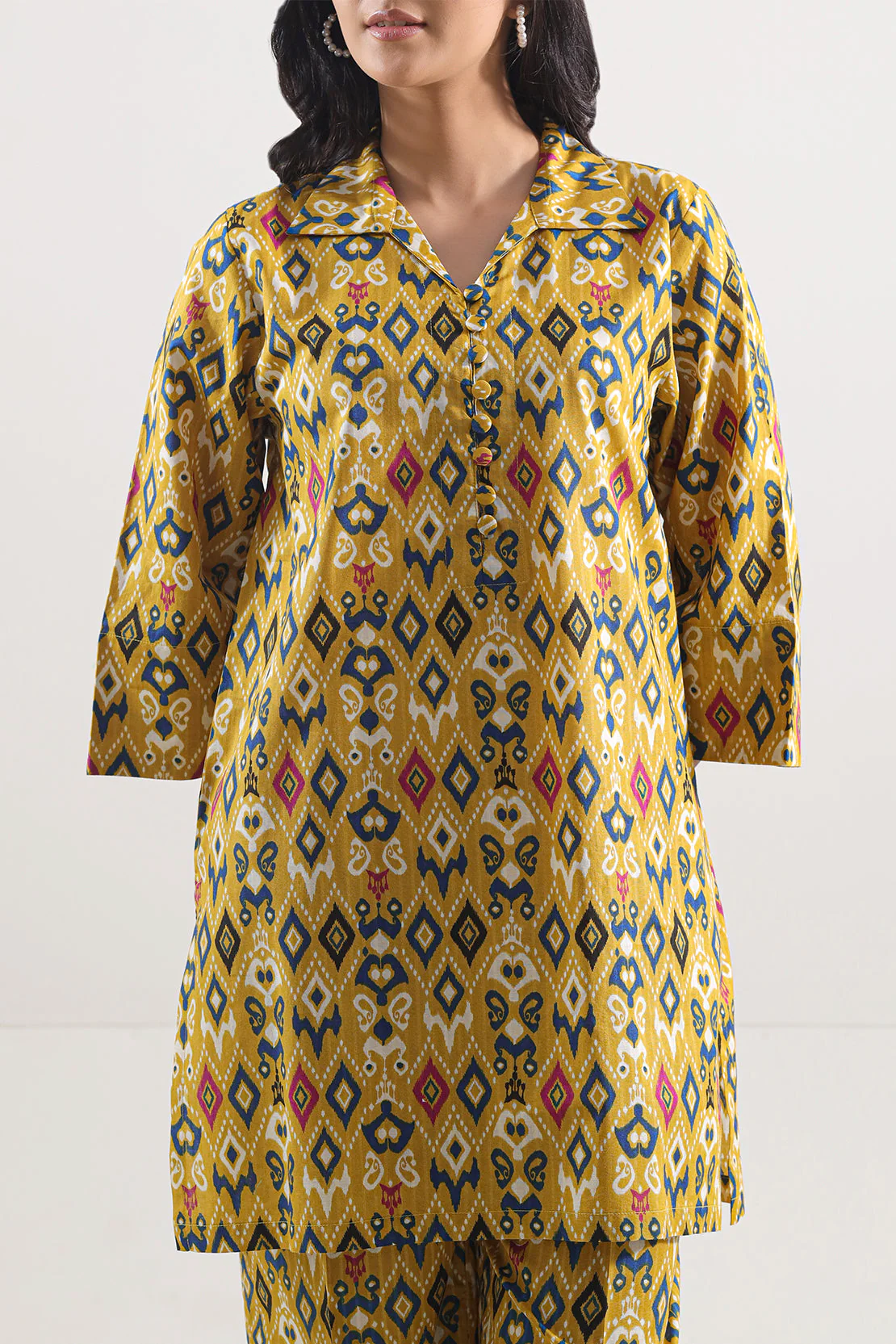 Printed Strip Lawn Stitched Shirt - Image 2
