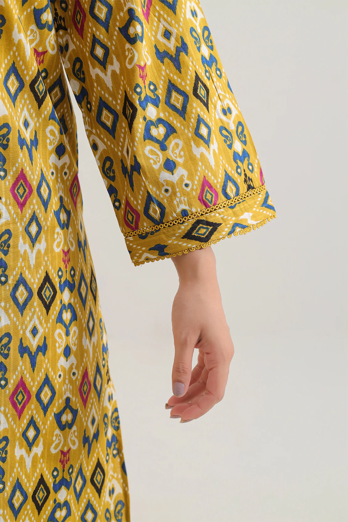 Printed Strip Lawn Stitched Shirt - Image 4