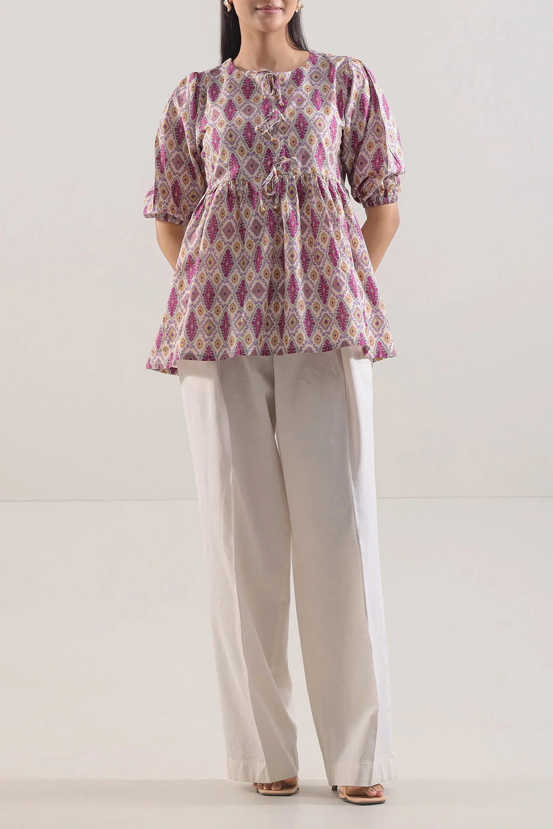 Printed Strip Lawn Stitched Shirt - Image 3