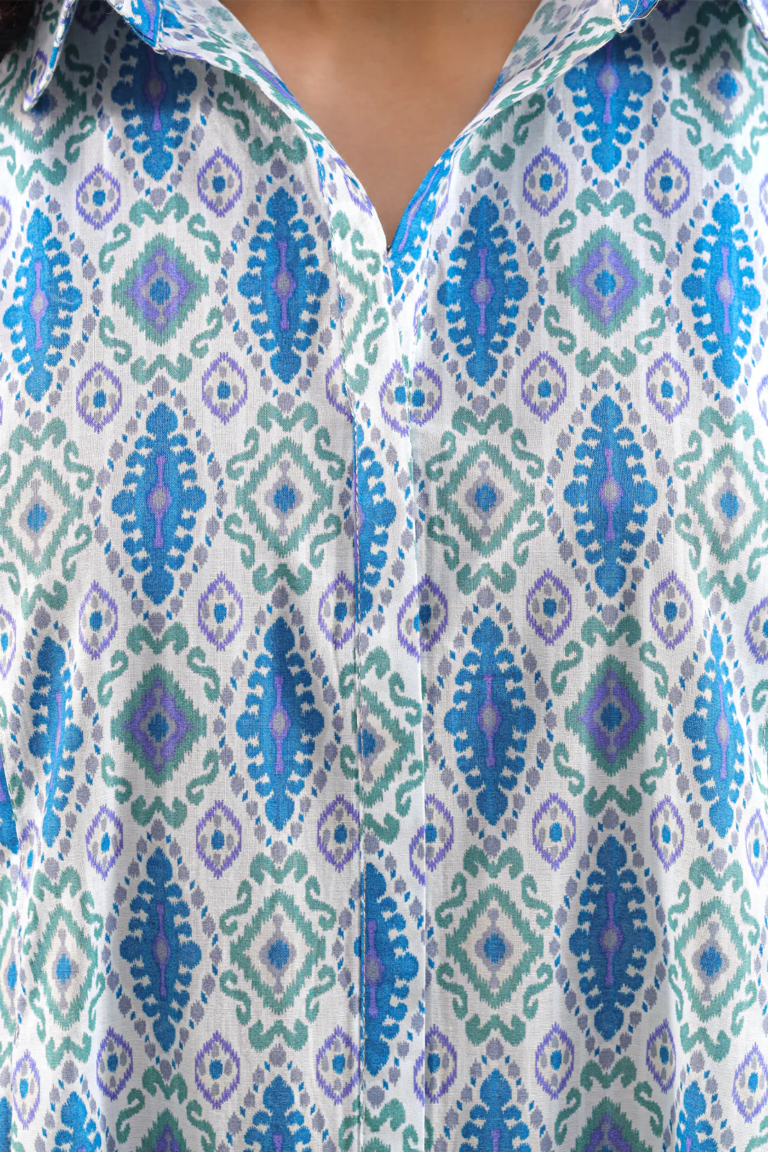 Printed Strip Lawn Stitched Shirt - Image 5