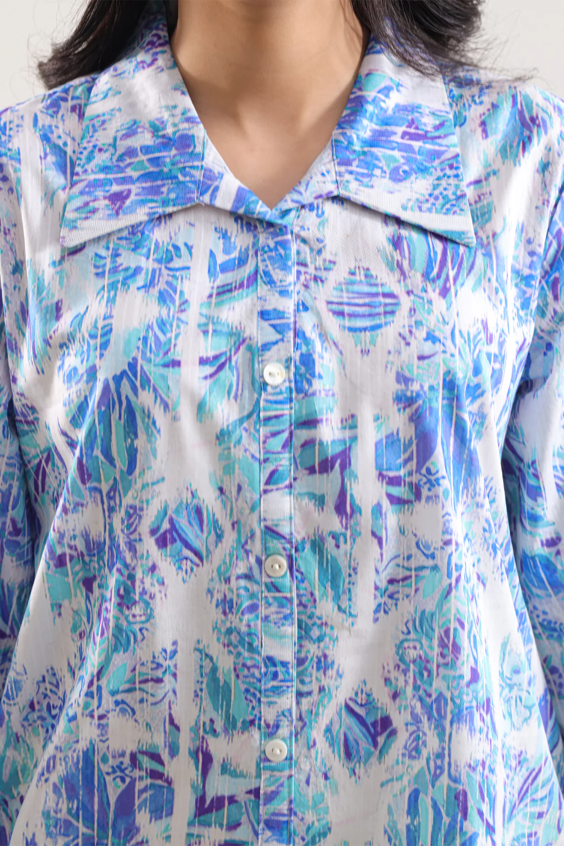 Printed Strip Lawn Stitched Shirt - Image 2