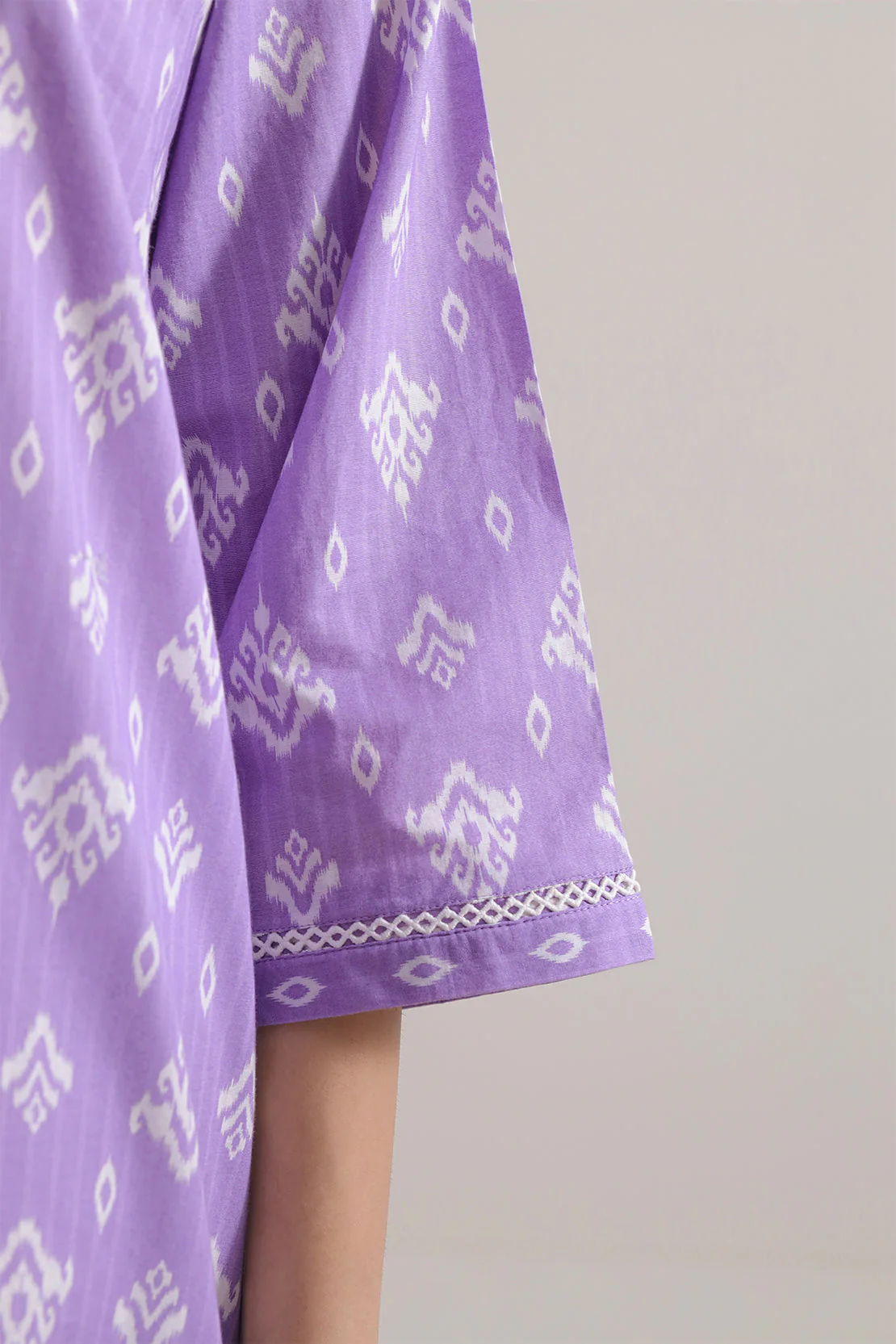 Printed Strip Lawn Stitched Shirt - Image 5