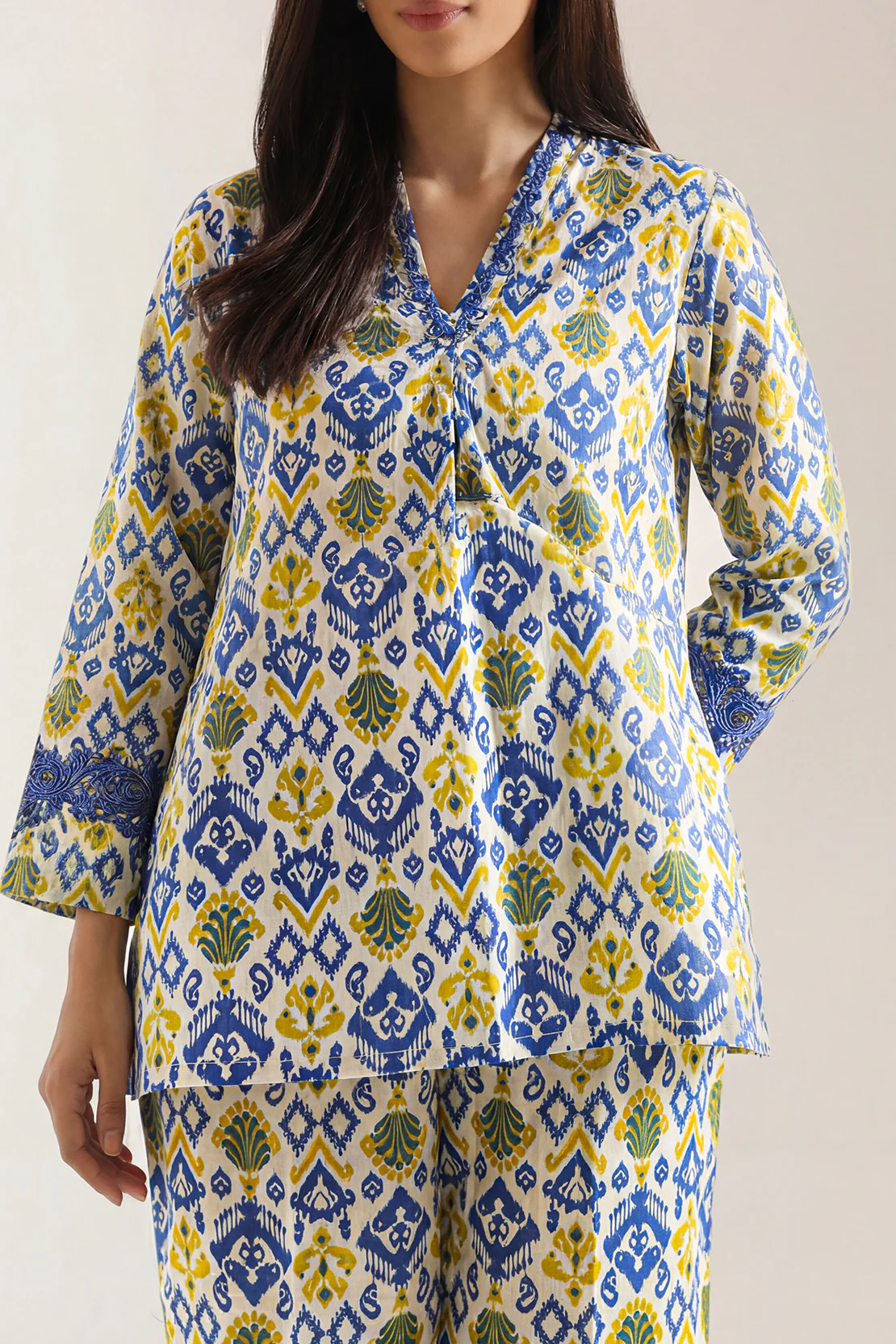 Printed Strip Lawn Stitched Shirt - Image 3