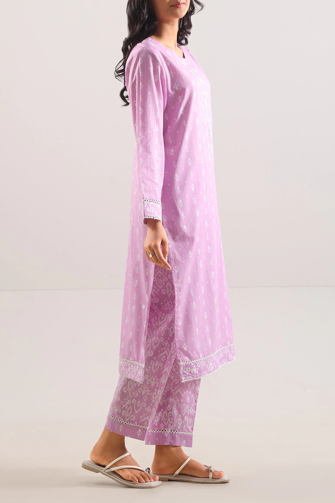 Printed Strip Lawn Stitched Shirt - Image 2