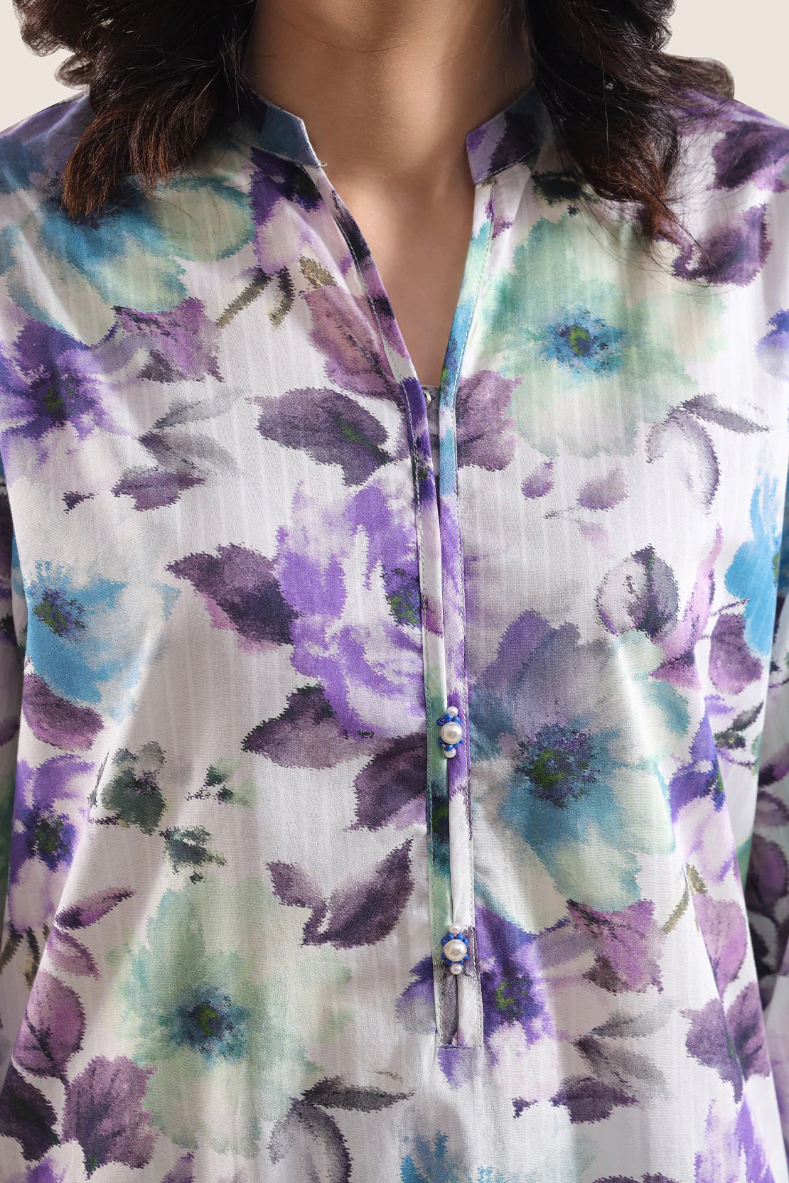 Printed Strip Lawn Stitched Shirt - Image 4