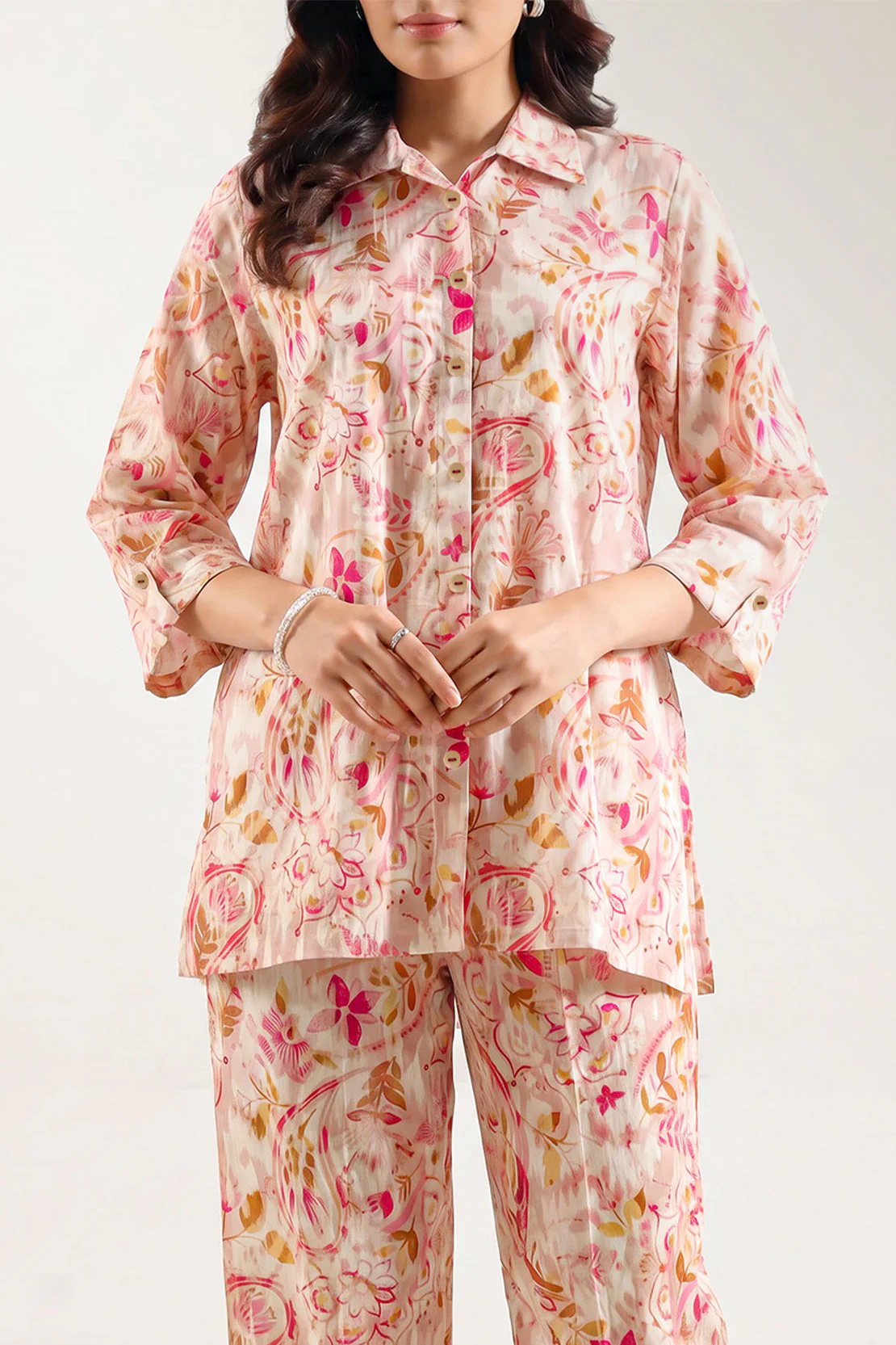 Printed Strip Lawn Stitched Shirt