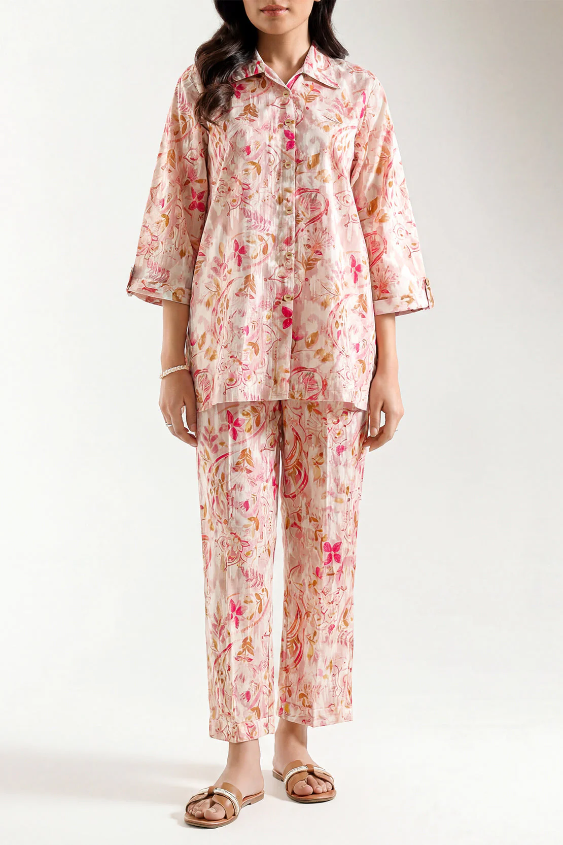 Printed Strip Lawn Stitched Shirt - Image 2