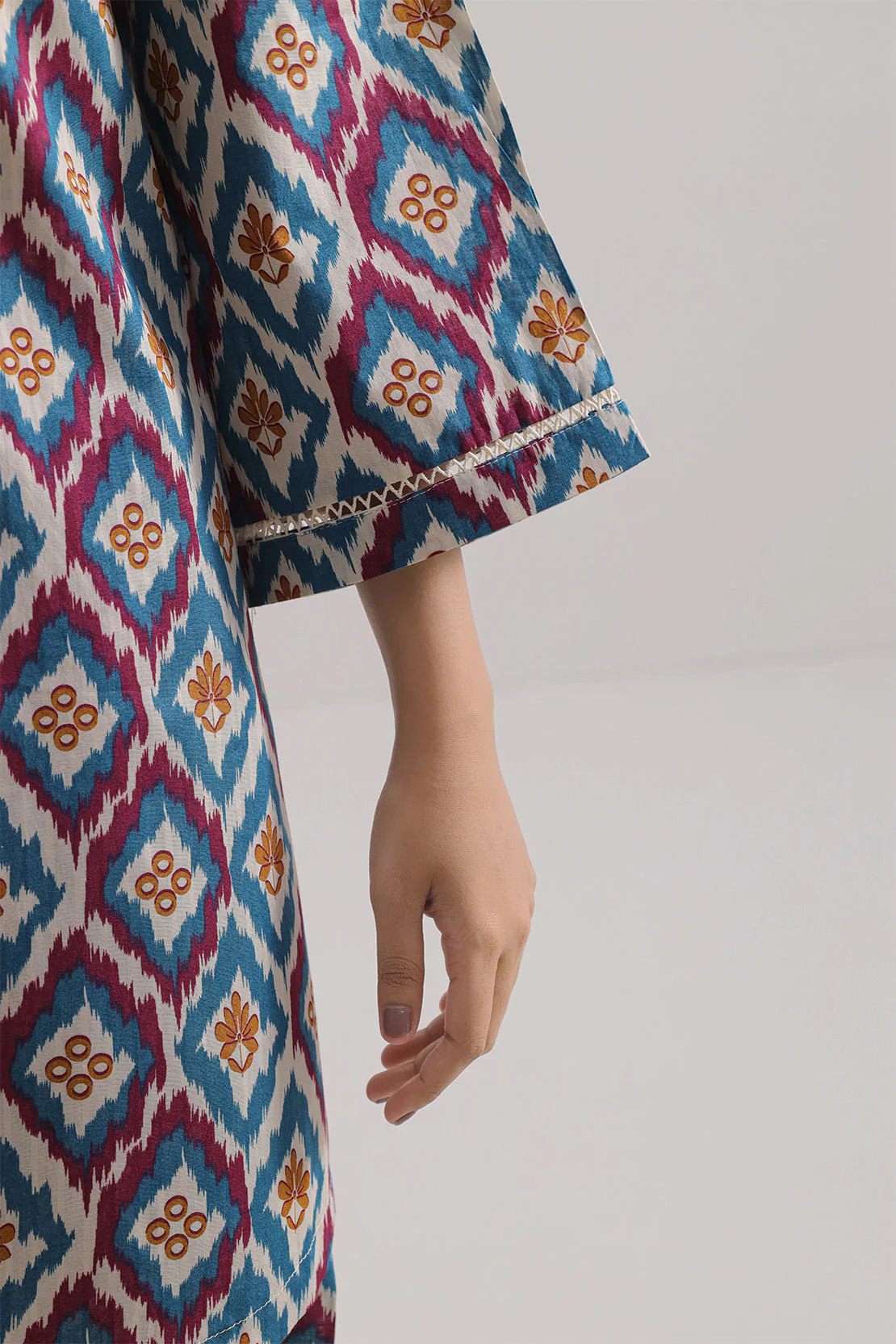 Printed Strip Lawn Stitched Shirt - Image 5