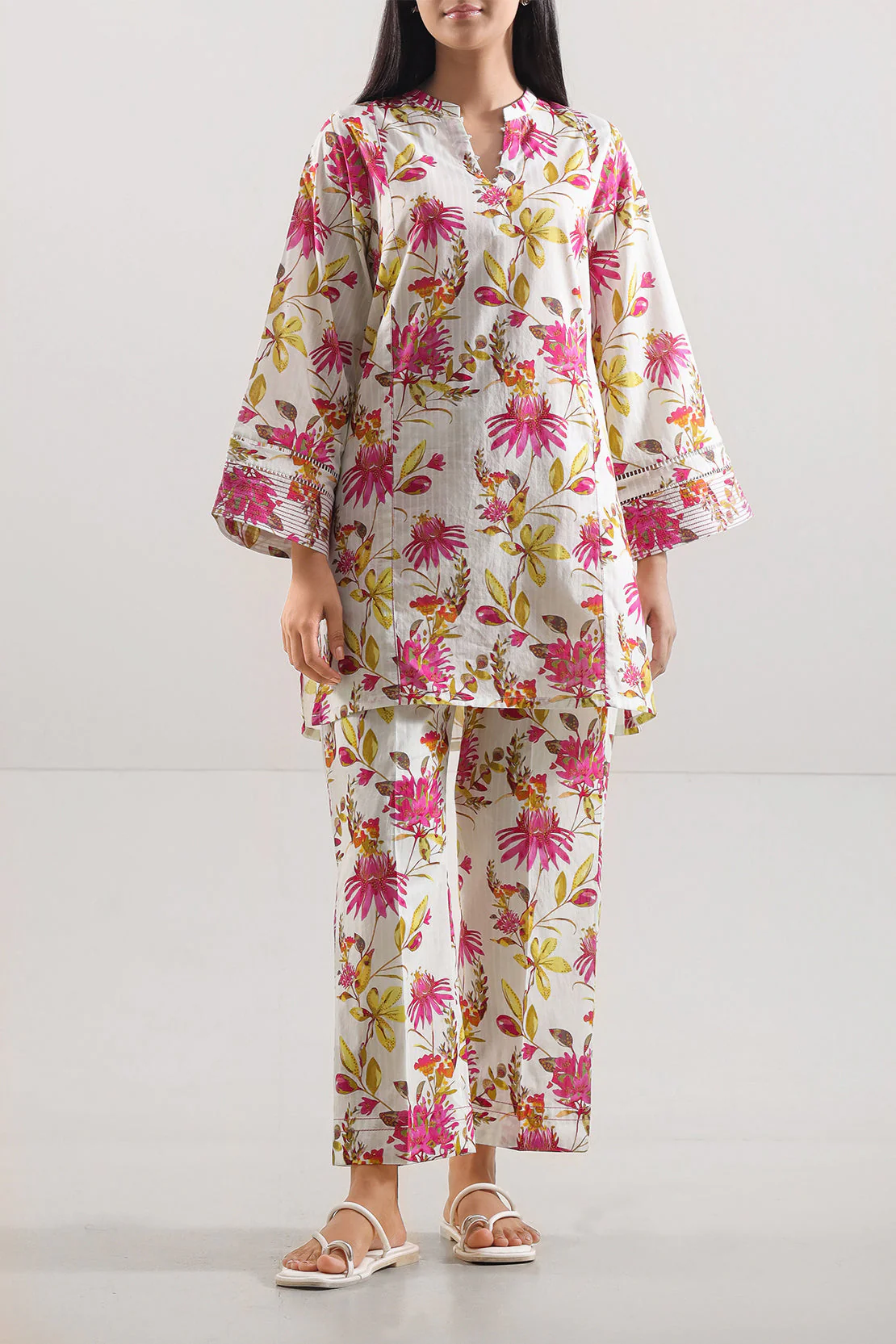 Printed Strip Lawn Stitched Shirt