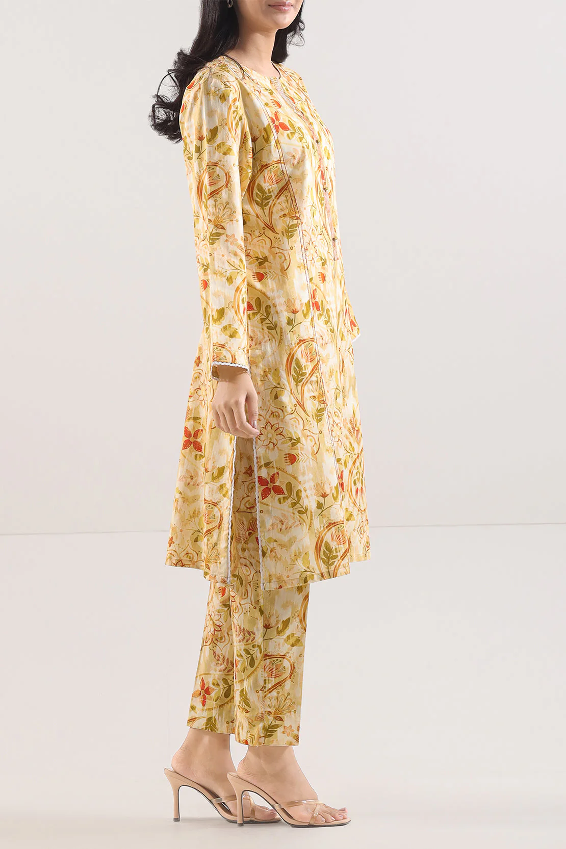 Printed Strip Lawn Stitched Shirt - Image 3