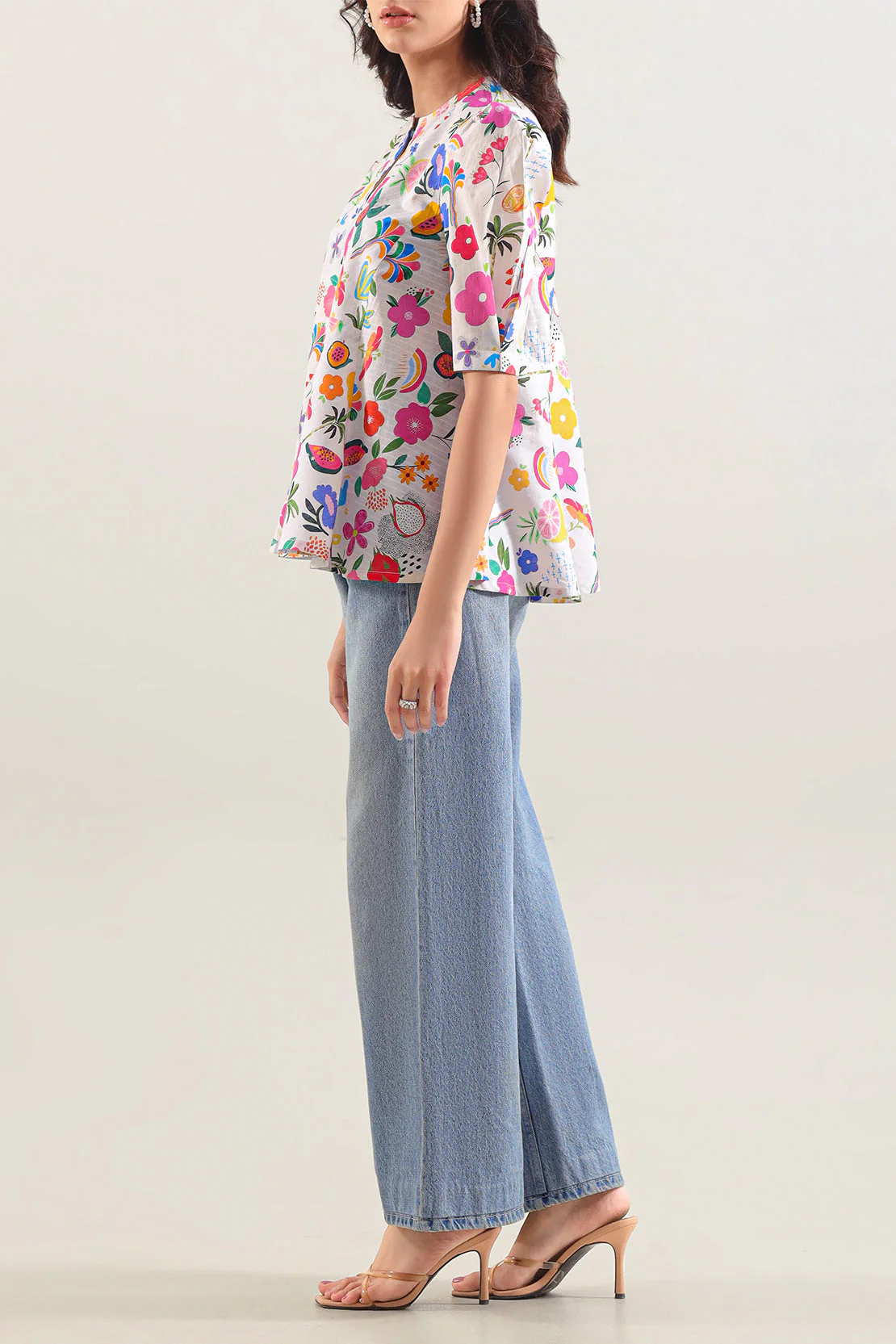 Printed Strip Lawn Stitched Shirt - Image 3