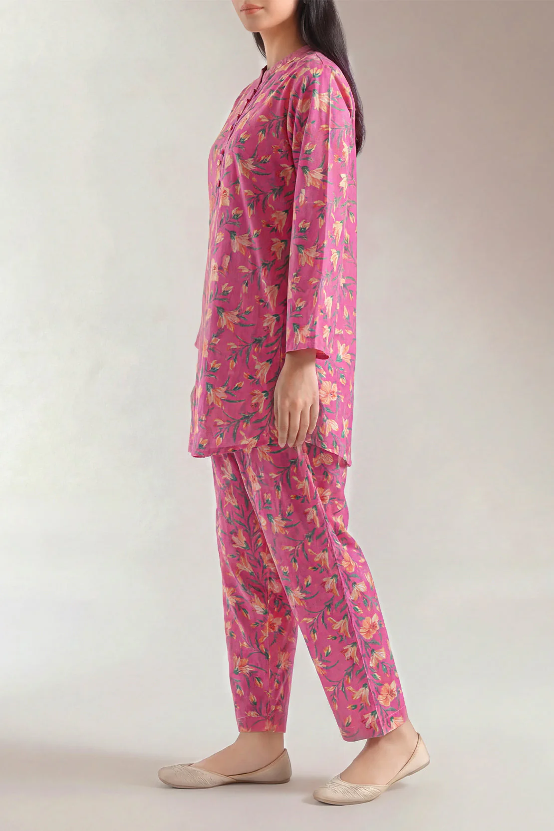 Printed Strip Lawn Stitched Shirt - Image 2