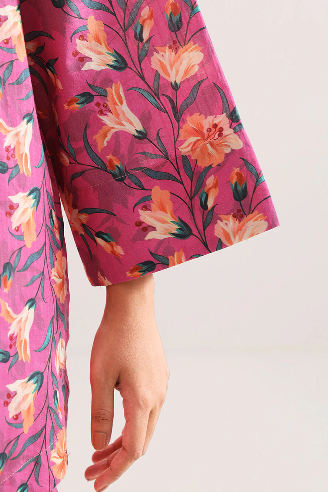 Printed Strip Lawn Stitched Shirt - Image 4