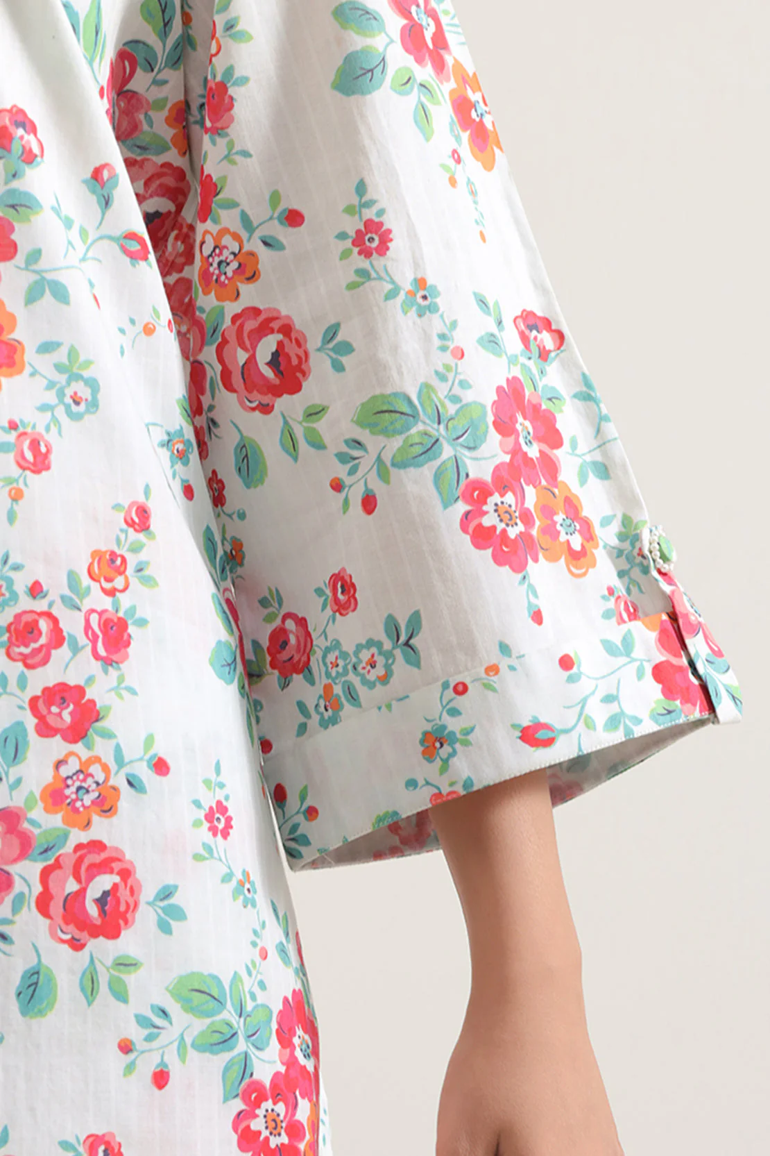 Printed Strip Lawn Stitched Shirt - Image 4