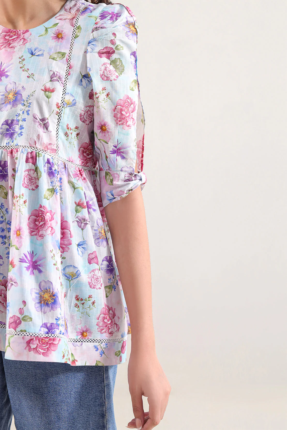 Printed Strip Lawn Stitched Shirt - Image 4