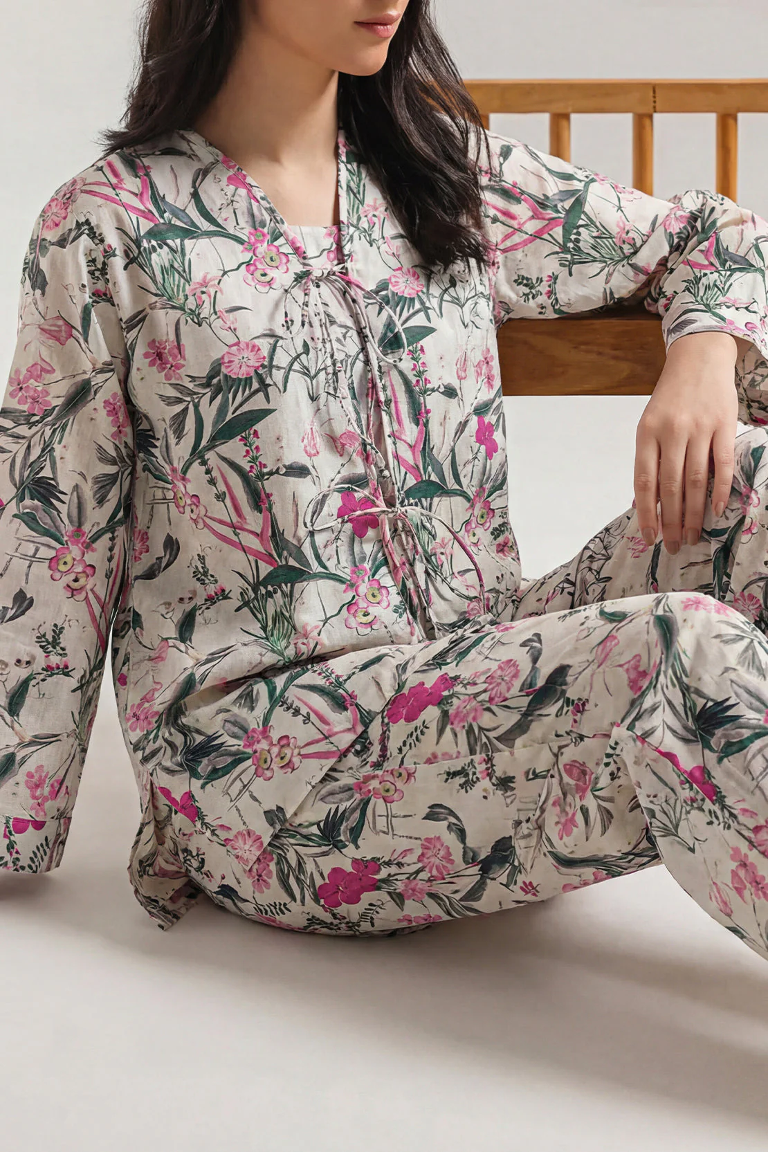 Printed Strip Lawn Stitched Shirt