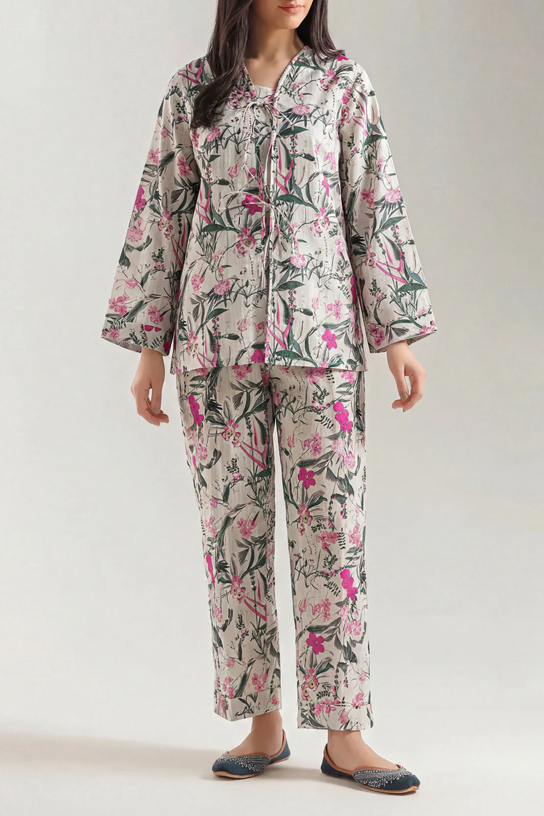 Printed Strip Lawn Stitched Shirt - Image 2