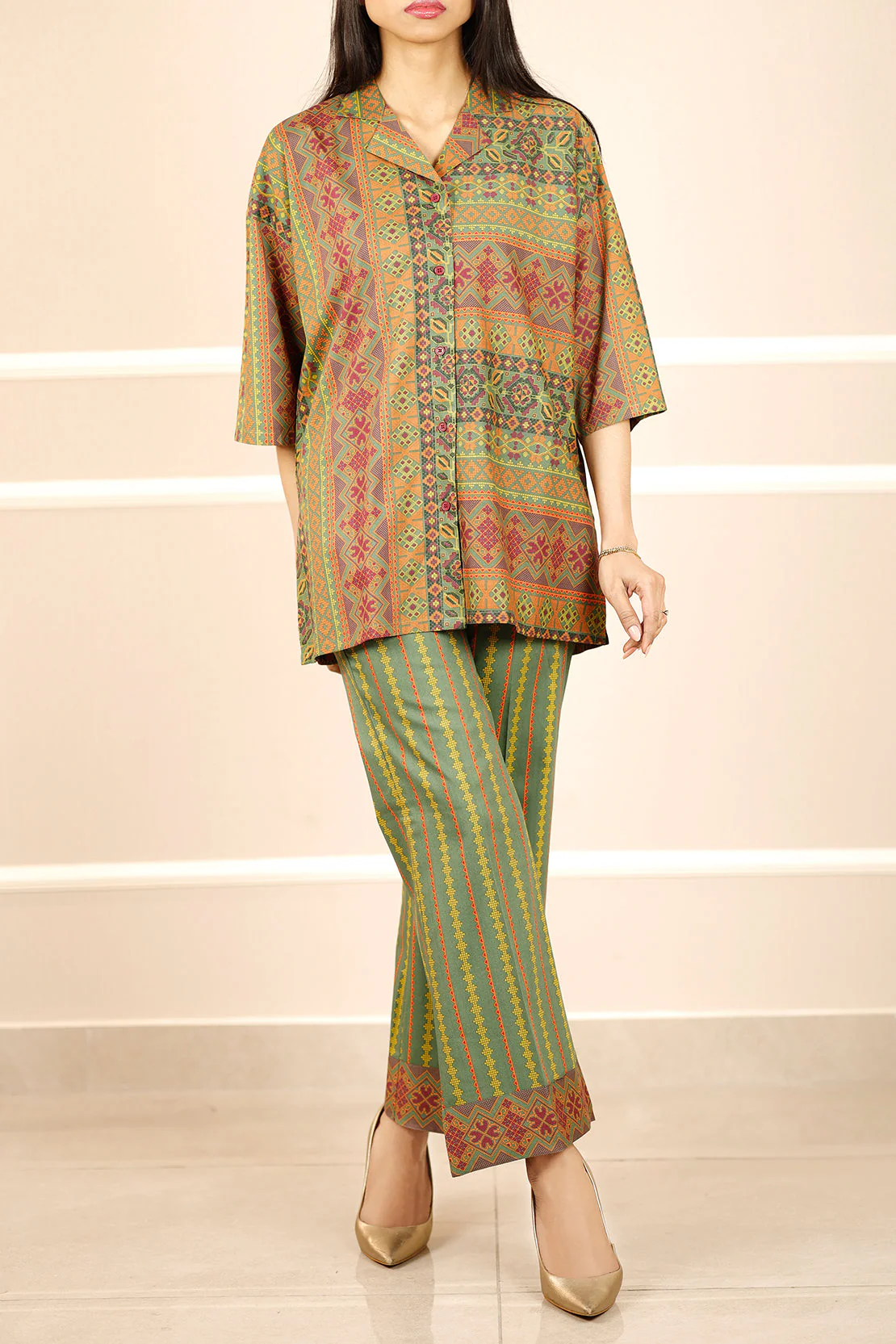 Printed Viscose Twill Stitched 2 Piece (Shirt/Trouser)