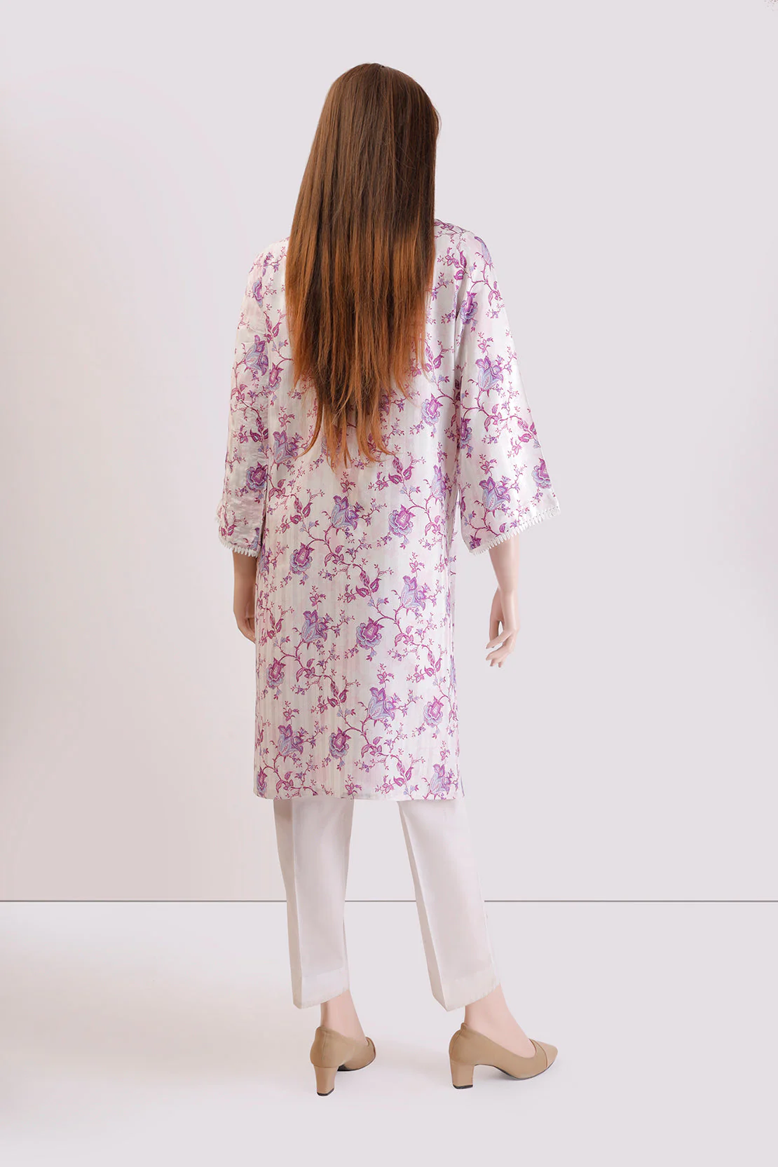 Printed Zari Silk Touch Stitched Shirt - Image 2