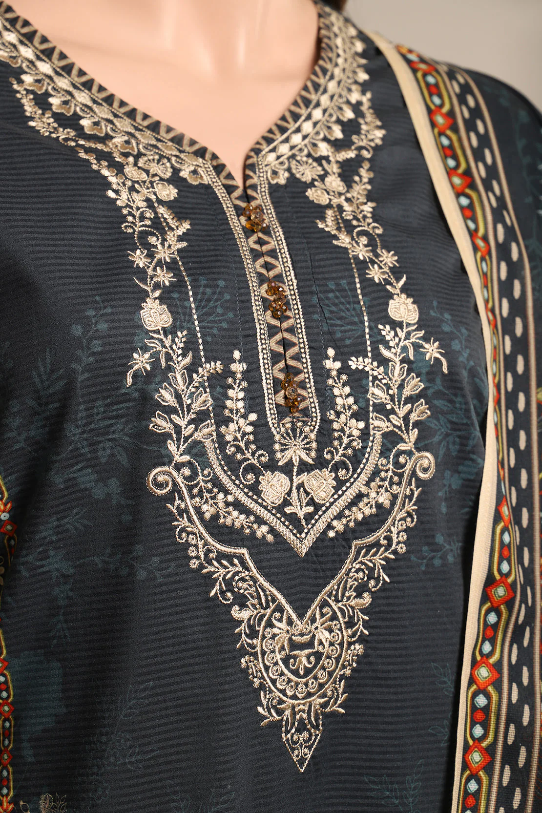 Printed cotton Filament Stitched 2 Piece (Shirt/Dupatta) - Image 3