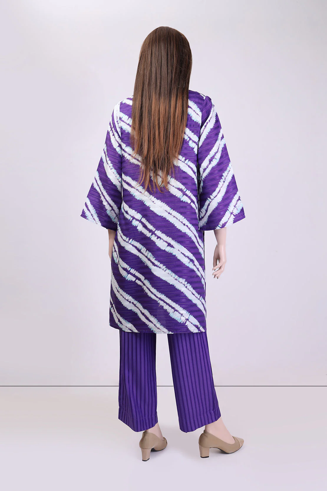 Printed Zari Silk Touch Stitched 2 Piece (Shirt/Trouser) - Image 2