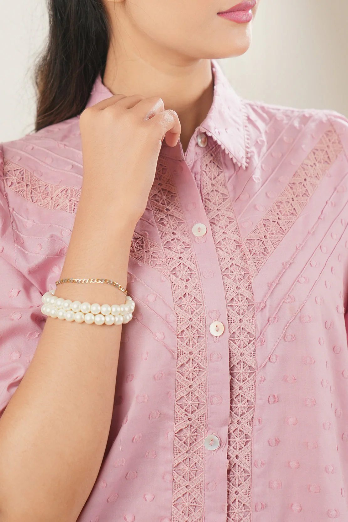 Reverse Jacquard Stitched Shirt - Image 8