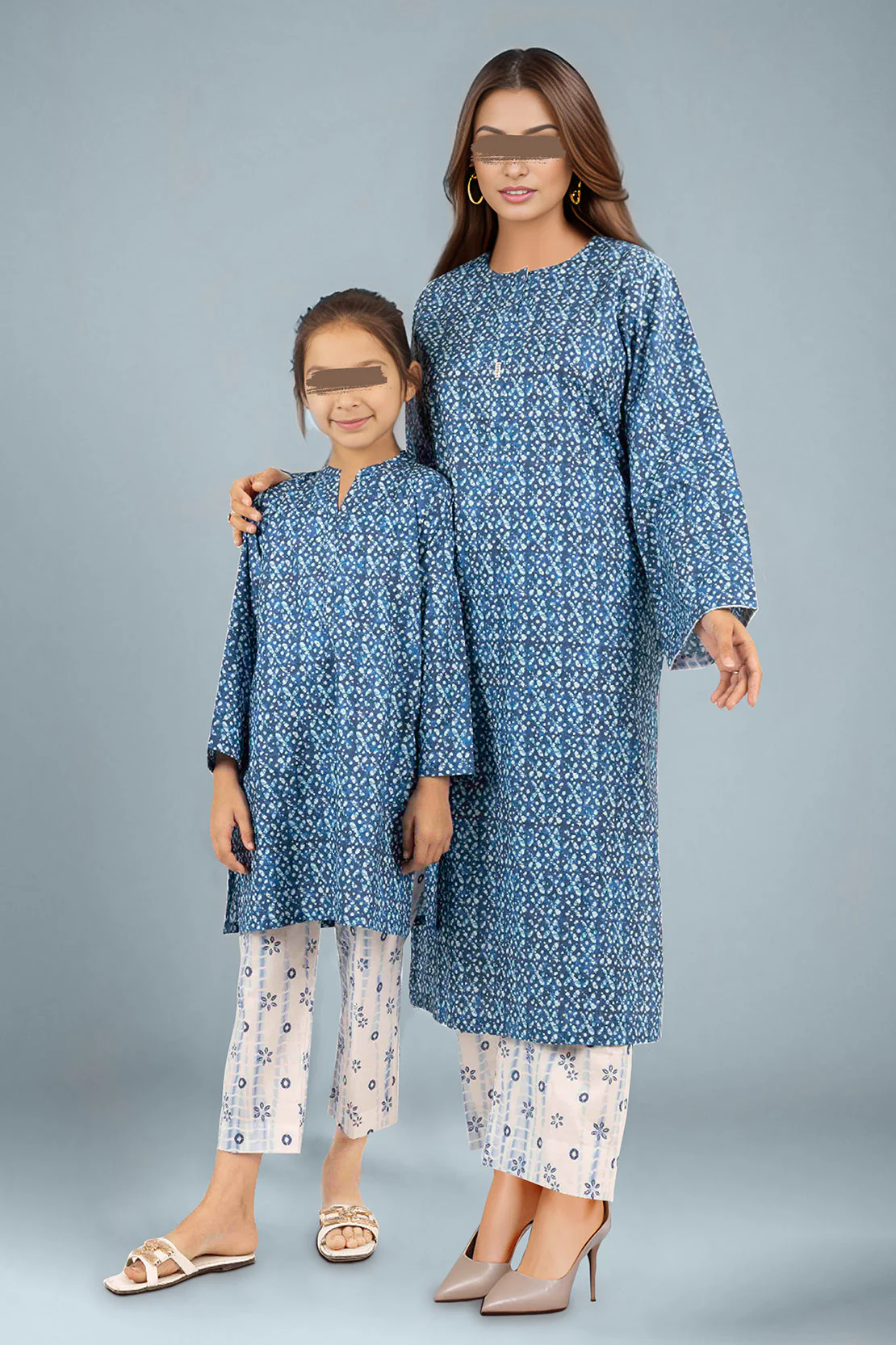 SAYA's Printed Cambric Stitched 2 Piece For Mom And Daughter - Image 4