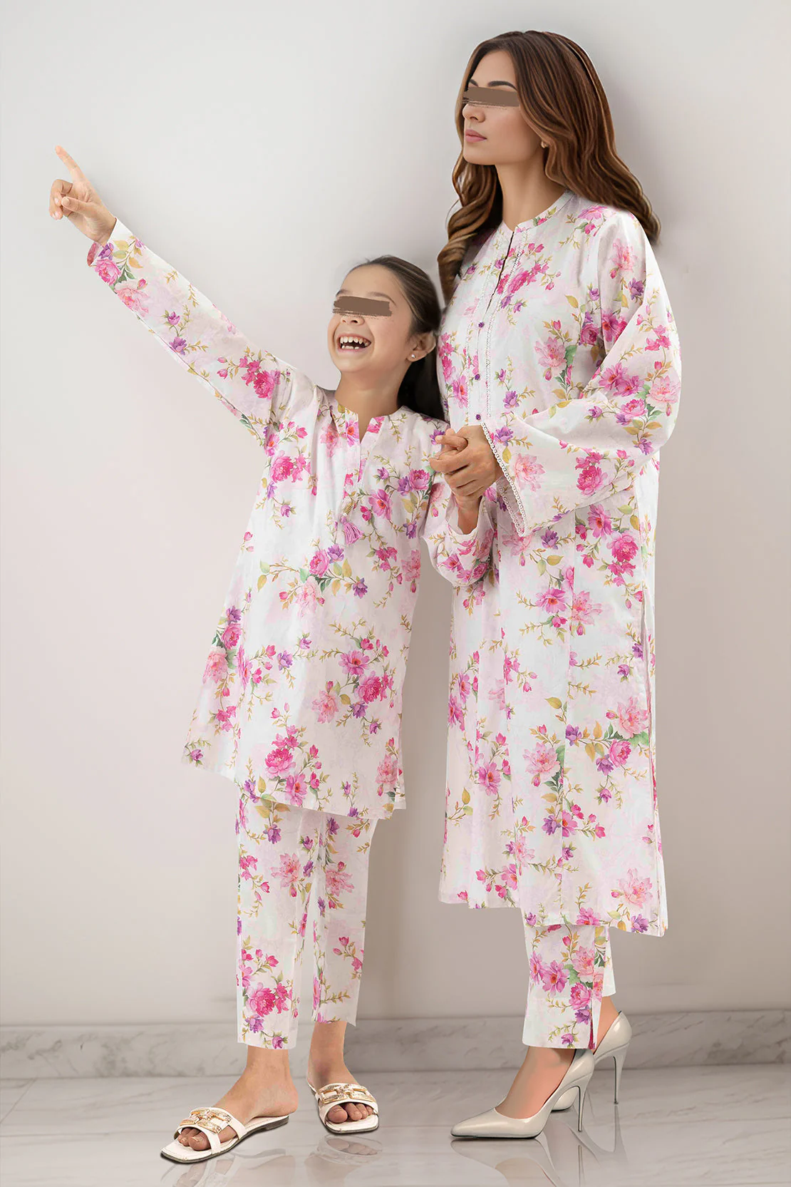SAYA's Printed Cambric Stitched 2 Piece For Mom And Daughter - Image 4