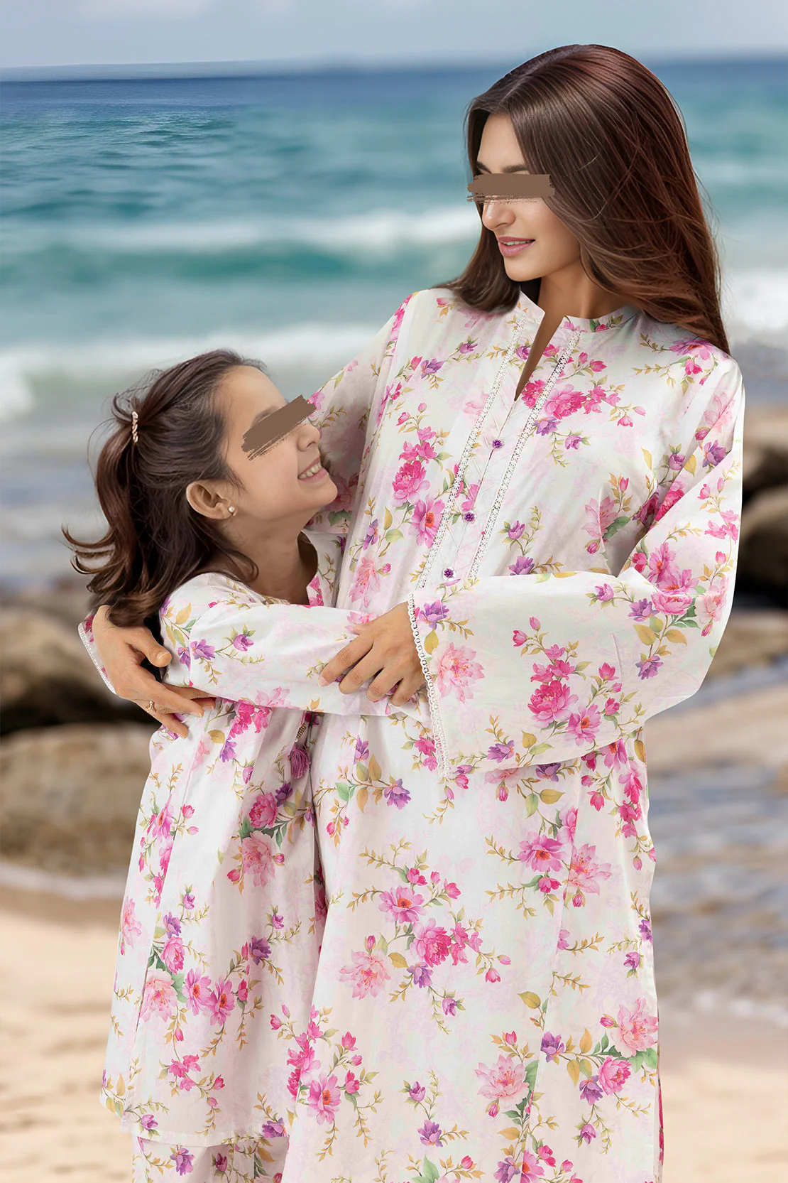 SAYA's Printed Cambric Stitched 2 Piece For Mom And Daughter - Image 5