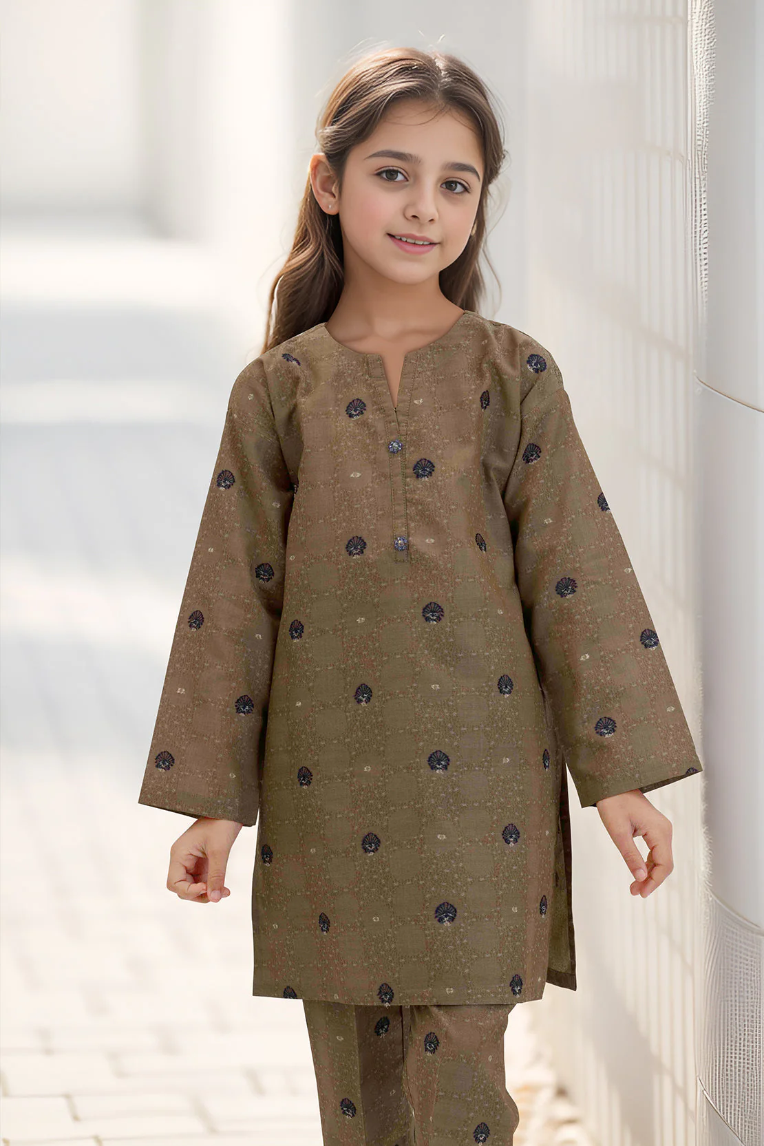 SAYA's Printed Cotton Jacquard Embroidered Stitched For Mom And Daughter - Image 4