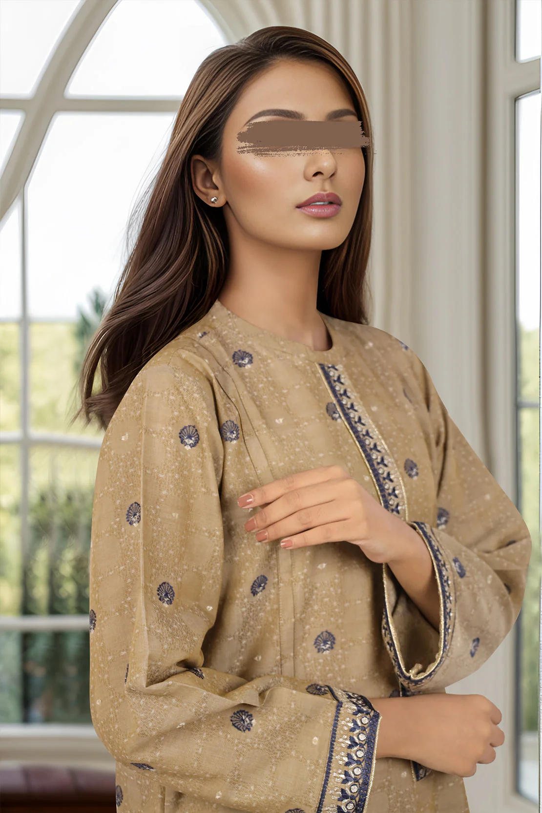 SAYA's Printed Cotton Jacquard Embroidered Stitched For Mom And Daughter - Image 5