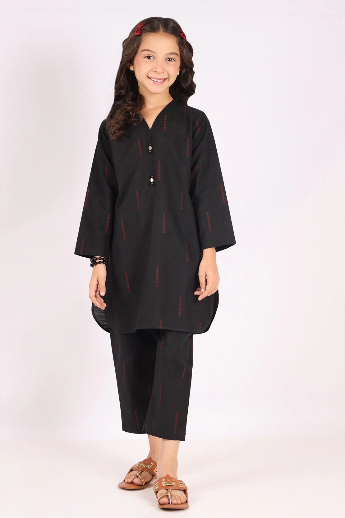 SAYA's Printed Cotton Jacquard Embroidered Stitched For Mom And Daughter - Image 2